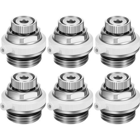(6 pièces) Vanne de purge automatique de radiateur 1/2 pouce Vanne de purge d'air de radiateur Vanne d'arrêt automatique en laiton Vanne de purge automatique de radiateur (1/5)