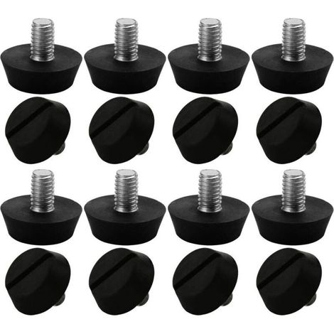 16pcs Pieds de Meubles Réglables Nivellement Patin Base Jambe Pied de Table Chaise Ajustables Protection Sol M6 x 10 x 20mm (1/5)