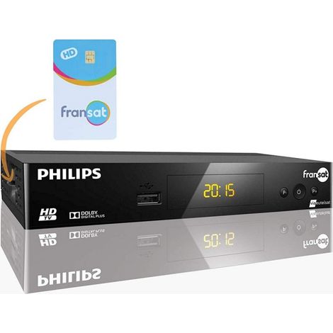 Récepteur Satellite HD - PHILIPS - DSR3031F - Full HD 1080P - Carte FRANSAT PC6 - HDMI