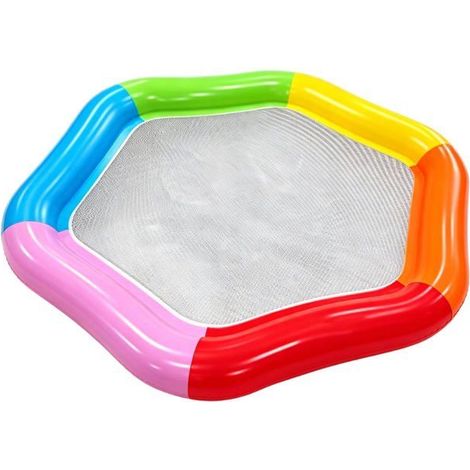 Bouée Piscine Hexagone Gonflable 2 Places - Chaise Flottante PVC Grande Taille, pour Plage Hôtel Parc Jardin Rivière Lois VoltPulse (1/5)