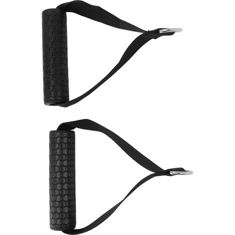 1 Paire de Poignées Ergonomiques en Caoutchouc Souple pour Bandes de Résistance, Machines de Fitness et Équipement de Musculation