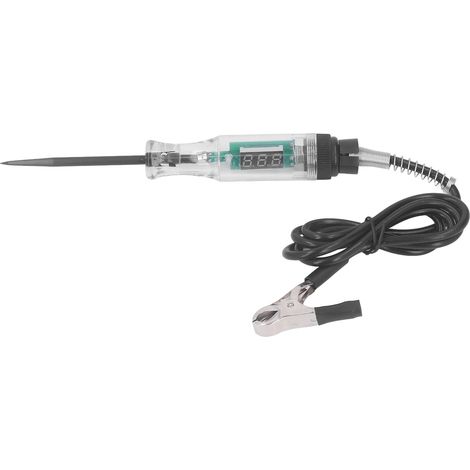 Lápiz probador automotriz LED, probador de circuitos digitales, probador eléctrico para detección de voltaje, corriente y resistencia, tipo cable negro (1/5)