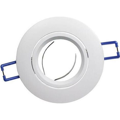Porta Faretto A Incasso Tondo  . Supporto Portafaretto Controsoffitto P12 Bianco