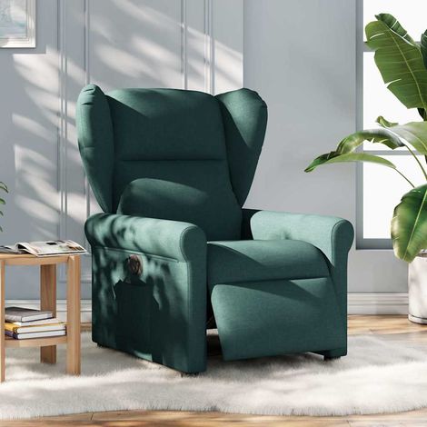 Maison Exclusive - Poltrona Elettrica Reclinabile Verde Scuro in Tessuto (1/5)