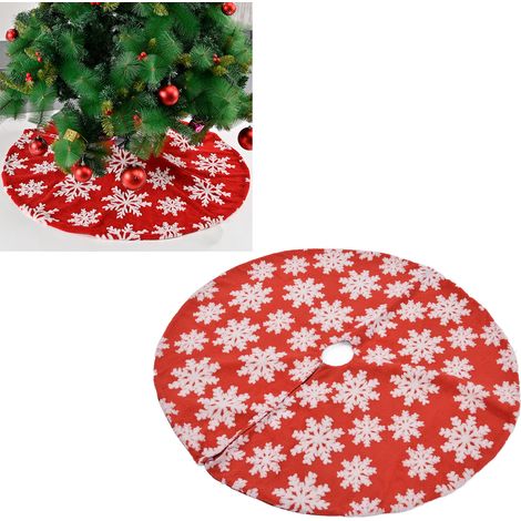 Weihnachtsbaumdecke aus Jacquardgewebe mit Schneeflockenmuster, rot, 122 cm. (1/5)