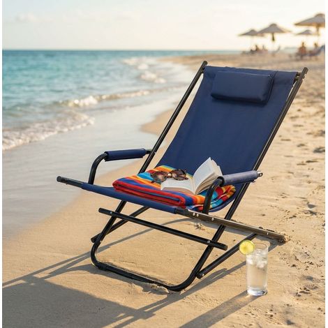 sdraio mare prendisole basculante pieghevole in alluminio cm 66 x 55 x 74 h (1/3)