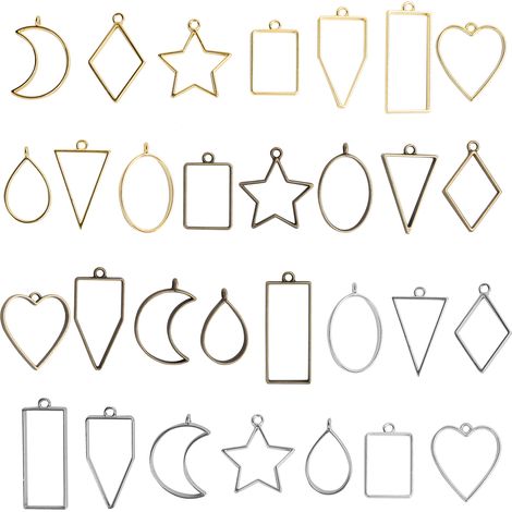 30Pcs Geometric Hollow Frame Pendant DIY Jewelry Making Accessories Pendants Molds (1/5)