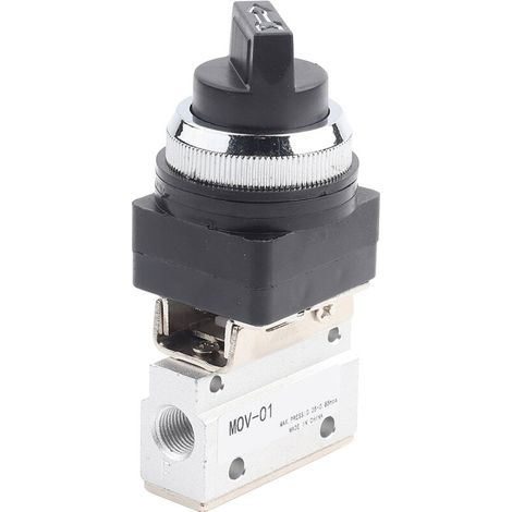 MOV-01 2/2 Manuelles pneumatisches Ventil, 2 Positionen, 2 Wege, G1/8 Gewinde für Druckluftsystem