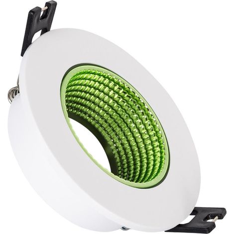 Aro Downlight Circular Basculante de Colores para Bombilla LED GU10 / GU5.3 Corte Ø80 mm Verde