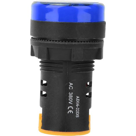 Lot de 10 voyants lumineux d'alimentation LED BERM, boîtier en polycarbonate ignifugé, diamètre 22 mm, 380 V, AD16-22D/S, bleu (1/5)