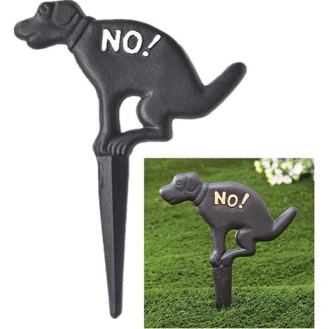 Panneau de jardin en fonte massive « Interdit aux chiens », décoration de pelouse, panneaux en fonte pour les déjections canines-AquaForge