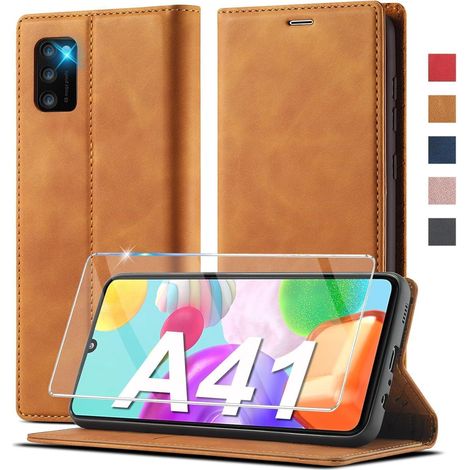 Coque portefeuille cuir pour Samsung Galaxy A41 avec béquille et porte-cartes (1/5)