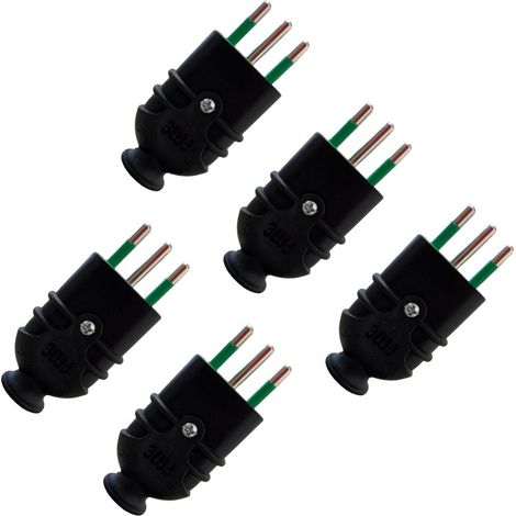 gloca Set 5 Spine Professionali Volanti 10A Maschio Standard Italiano 250V Nero