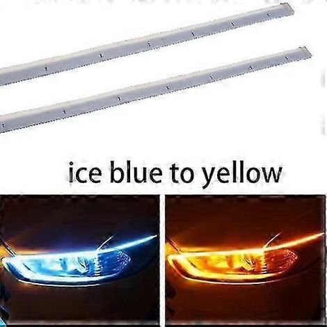 Lot de 2 bandes lumineuses LED d'ambiance pour voiture, feux de jour, orientables, pour capot, accessoires décoratifs (1/5)