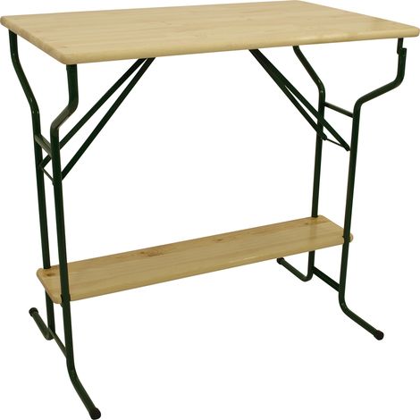 Stehtisch BAMBERG 113cm klappbar, Metall + Holz lackiert, mit Fuss-Stütze (1/5)