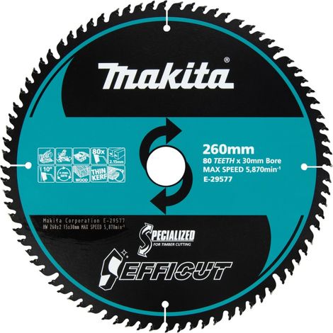 MAKITA E-29577 Efficut for wood 260mm x 30mm x 80T