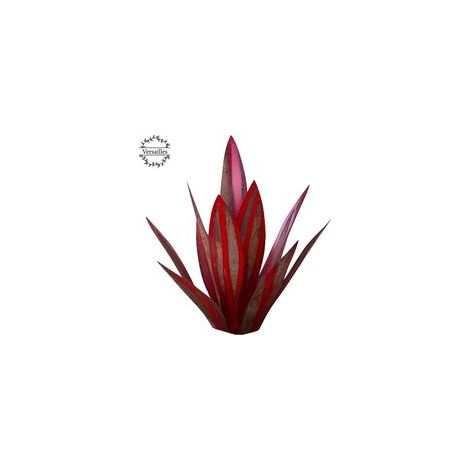 Plante d'agave en métal rouge, décoration intérieur/extérieur, sculpture rustique – (1/5)