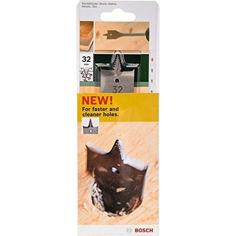 Accessories 2609255344 Mèches plates Self Cut à pointe de centrage double ébaucheur Diamètre 32 mm Longueur 152 mm (1/4)