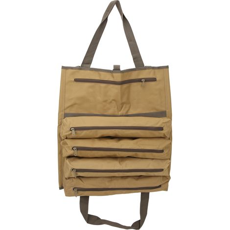 Werkzeugtasche aus strapazierfähigem und schmutzabweisendem 600D Oxford-Gewebe, mit mehreren Fächern, für Auto und andere Outdoor-Aktivitäten, Farbe Khaki.