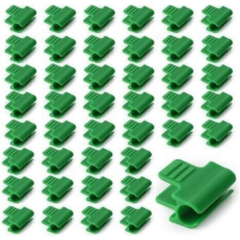 Sollbry 50 Pièces Pinces Fixations pour Serre 11mm, Clip de Film de Serre, Pince à Effet de Serre, Clip pour Tige de Tube de Serre, Clip Cerceau Tunnel de Filet en Plastique, pour Serres, Cadre, Abris (1/5)