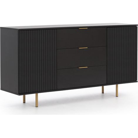 Sideboard 150 cm breit, in matt schwarz NADOR-132 (1/5)