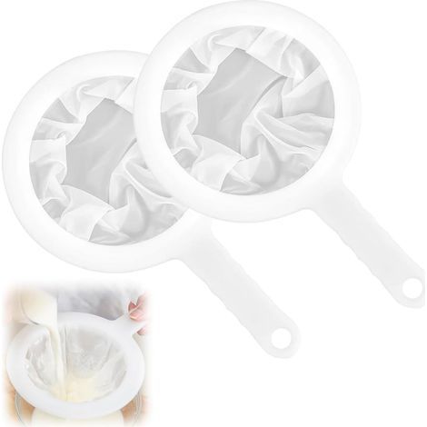 2 Pièces Petite Passoire, Alimentaire Filtre, Tamis À Jus,Filtres À Mailles Fines,Filtre À Vin,Pour Filtrer Les Huiles,Café,Vin,Jus,Lait De Soja(200/400 Mailles) (1/5)