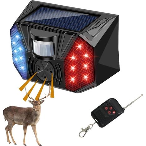 Allarme di movimento solare - Rilevatore di movimento con allarme solare con suono - Sirena di sicurezza ad alto volume da 129 dB, 4 modalità, sensore di allarme esterno per casa, fattoria, fienile