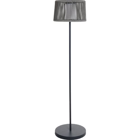 Lampadaire solaire SOLEO Gris Poly rotin H145 cm