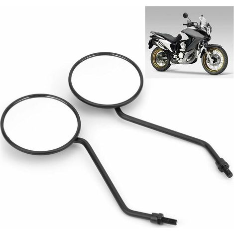 2 pièces 8mm Rétroviseur de Moto, rétroviseurs latéraux Ronds universels Miroir de Guidon de Moto (1/5)
