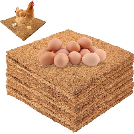 Pack of 10 Nesting Box Mats for Hens, Pothole, 30 x 30 cm Nesting Mat, Nest Mat for Chicken Coop, Suitable for Poultry Farming (1/5)
