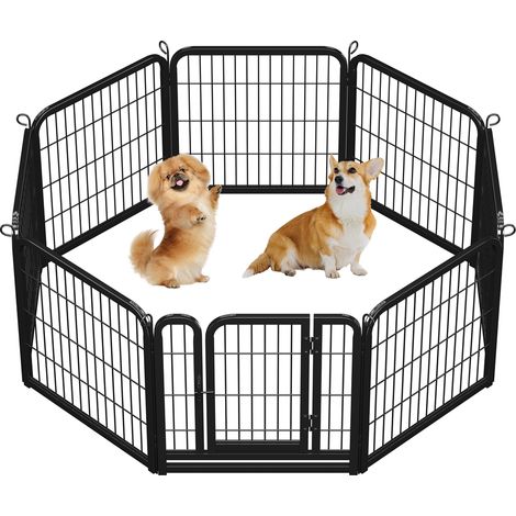 Yaheetech Recinto per Cani 8 pz 60 x 60 cm Conigli Cuccioli Animali Domestici da Interno Esterno Giardino in Ferro Recinzione (1/5)