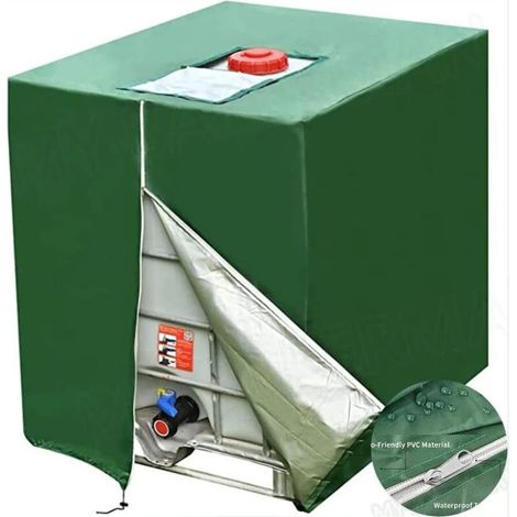 Housse pour cuve 1000 l, Housse de protection solaire pour cuve IBC eau de pluie, Anti-poussière Anti-UV, Housse de protection, Housse de protection (116 x 100 x 120 cm) (1/5)