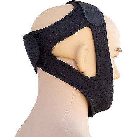 Anti-Schnarch-Kinnband, Kinnband gegen Schnarchen, Stirnband, atmungsaktiv und verstellbar, Schlaf-Kinnband, Schnarchstopper