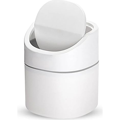 Mini Poubelle de Bureau en Plastique 2 L, Petite Corbeille pour Chambre, Salle de Bain et Voiture, 13,5 x 13,5 x 14 cm (1/5)