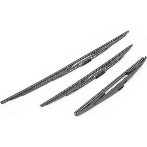 Lot de 3 balais d'essuie-glace avant et arrière pour Citroën C3 Mk1 2002-2008 – Lames pneumatiques pour conditions climatiques variées (1/3)
