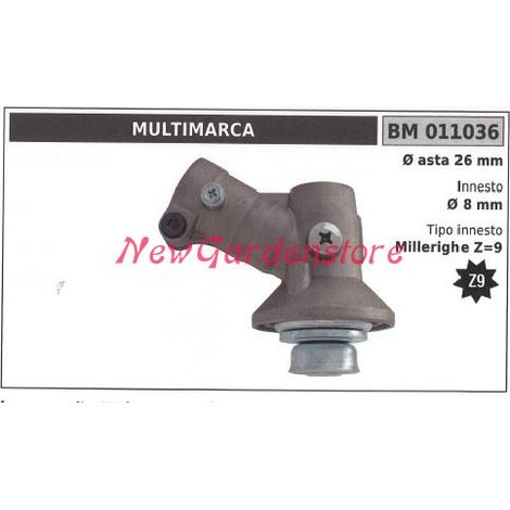 Pares de engranajes cónicos para desbrozadora 011036 Eje Ø  26 Ø  8 millerighe Z 9