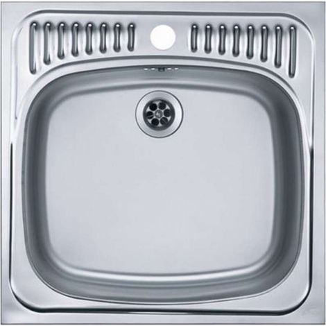 Alveus Basic - Fregadero, 47x47 cm, con control de desagüe, acero inoxidable 1008825 (1/3)