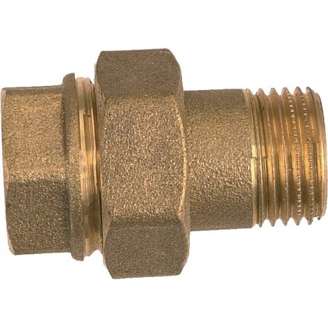 Raccord union droit ANQUIER mâle/femelle 3/8" Laiton doré