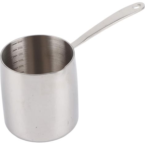 Pot à Chauffe-beurre, 900ML Petite Casserole à Sauce, Pot à Lait en Acier Inoxydable à Fond Plat, Marmite à Beurre avec Poignée, Mini Casserole Chauffe-café pour Faire Fondre le Chocolat (900ML) (1/5)