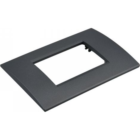 Placca Plastica Quadrata MBL 3M Acciaio Scuro Compatibile Bticino Living BLN89307