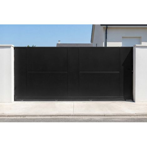 Portail coulissant acier 3,5m NALI H.160cm noir