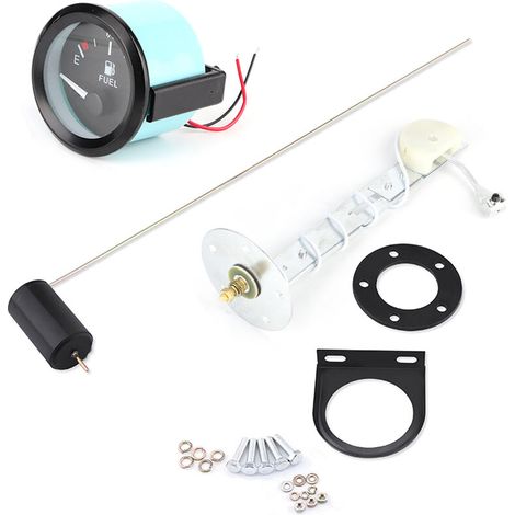 Universal digital LED fuel level indicator for cars, 52 mm, range E-1/2-F, with fuel sensor