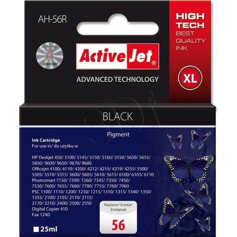 Activejet AH-56R - Cartucho de tinta HP 56 C6656A (Premium, 25 ml, Negro) (1/2)
