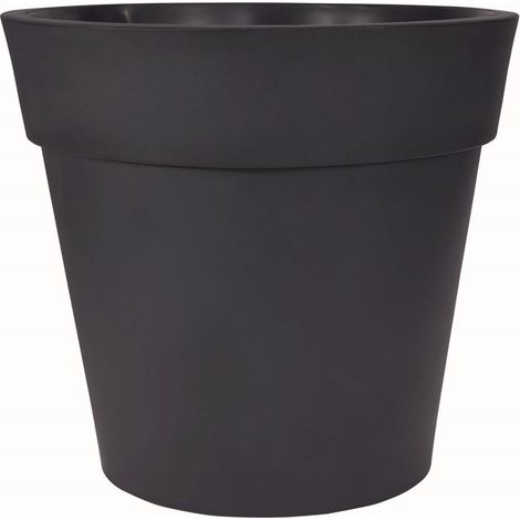LIRA ELITE VASE , SMOOTH ROUND VASE, 60CM RESIN VASE, PLANTER, MADE ITALY - Couleur : gris tourterelle - Colore: Antracite
