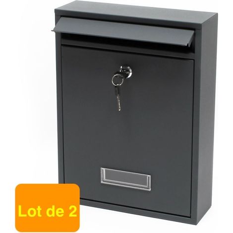 Lot de 2 Boîtes Aux Lettres Classique Gris Anthracite (1/5)