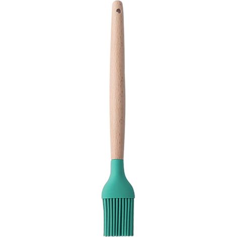 Brosse à pâtisserie en silicone vert macaron, manche bois amovible, 27 cm – DELKEVIC