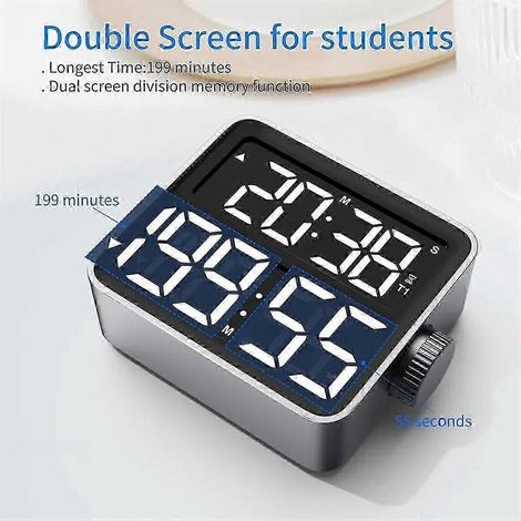 LED-Digitaltimer mit zwei Kanälen, Countdown-Stoppuhr, elektronischer Magnetzähler, Küchentimer-As Shown