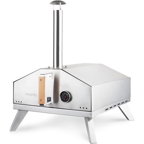 Horno de acero inoxidable HKoenig GINO440 Superficie de cocción : 30,5 x 30,5 cm, Temperatura ajustable hasta 450°C (1/5)