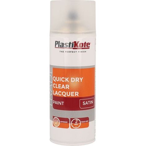 PlastiKote Trade Quick Dry Clear Satin Lacquer Spray – 400ml (PKT71004)