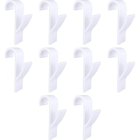 10 ganchos de plástico blanco para toallas,gancho para colgar toallas de ropa con calefacción de baño (1/2)